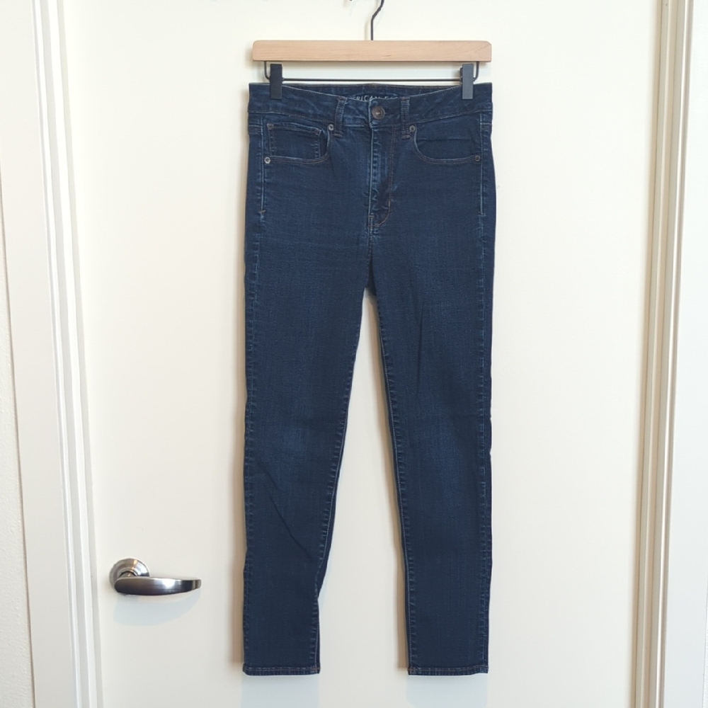 American Eagle Outfitters Blue Hi-Rise Skinny Jeans